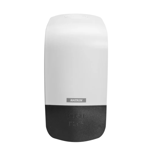 Dozownik Katrin 90205 do mydła 500 ml w płynie lub piance, kolor biały, przycisk czarny