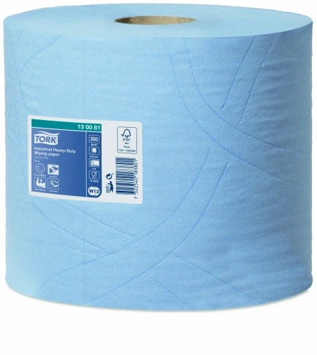 Czyściwo przemysłowe Tork 130081 długość 119 m x 23,5 cm, 3-warstwowe, kolor niebieski