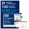 Ręcznik papierowy w składce wielopanelowej Tork Premium 100297, kolor biały, ekstra miękki, foliopak 21 x 100 = 2100 szt
