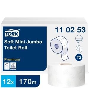 Papier toaletowy 110253 mini jumbo rola Tork Premium 170m 2-warstw