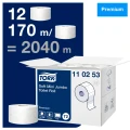 Papier toaletowy mini jumbo rola miękki Tork 110253 Premium, długość 170 m, celuloza dwuwarstwowa, system T2