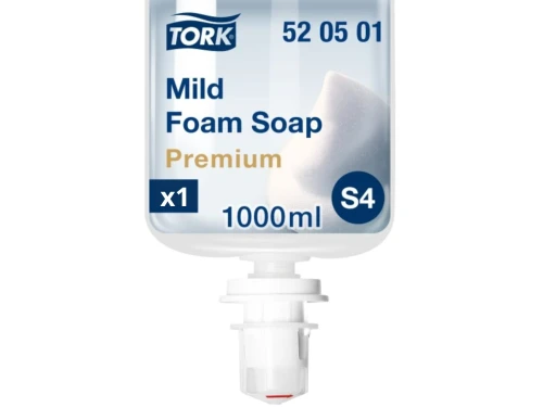 Mydło w pianie Tork Premium 520501, system S4, delikatne, pojemność 1000 ml = 2500 doz