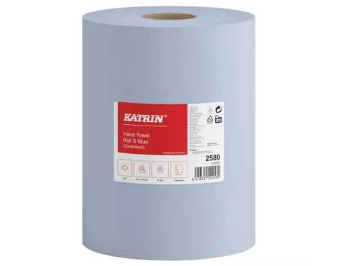 Ręcznik papierowy w roli mini 2580 Katrin Basic S blue, długość 60 m, 1-warstwowy, kolor niebieski, makulaturowy