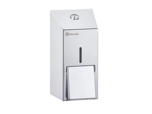 Dozownik stalowy DSP102 do mydła w płynie mini,   pojemność 400 ml, stal nierdzewna polerowana, mydło nalewane z kanistra