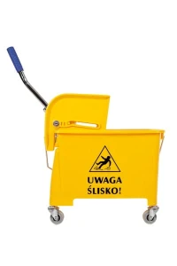 WÓZEK do sprzątania 20L na kółkach z praską ŻÓŁTY