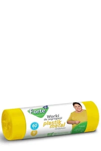  Worki na śmieci do segregacji FORTE+  60L/14szt. ŻÓŁTE / PLASTIK METAL /20/