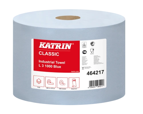 Czyściwo przemysłowe 464217 Katrin Classic L 3 Blue, długość 380 mb, trzywarstwowe