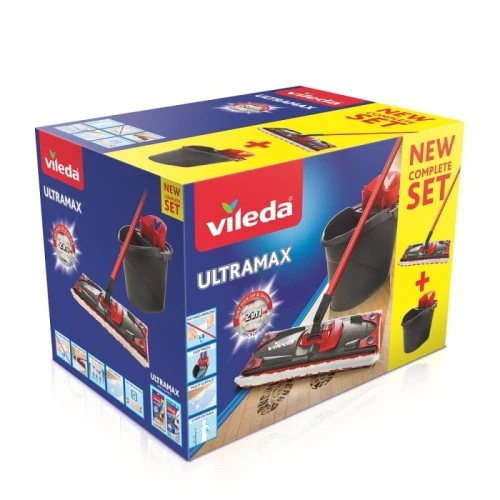 Vileda Zestaw UltraMax BOX - mop płaski + wiadro, opakowanie karton